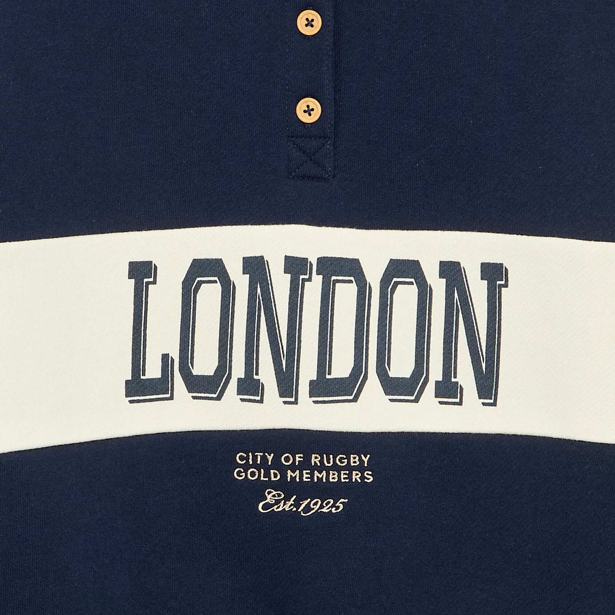 Long-sleeved rugby style polo shirt BLUE