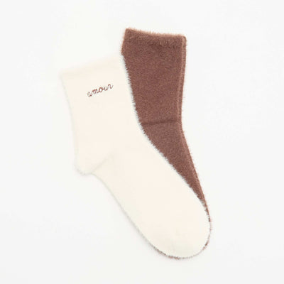Pack of 2 pairs of ankle socks BEIGE