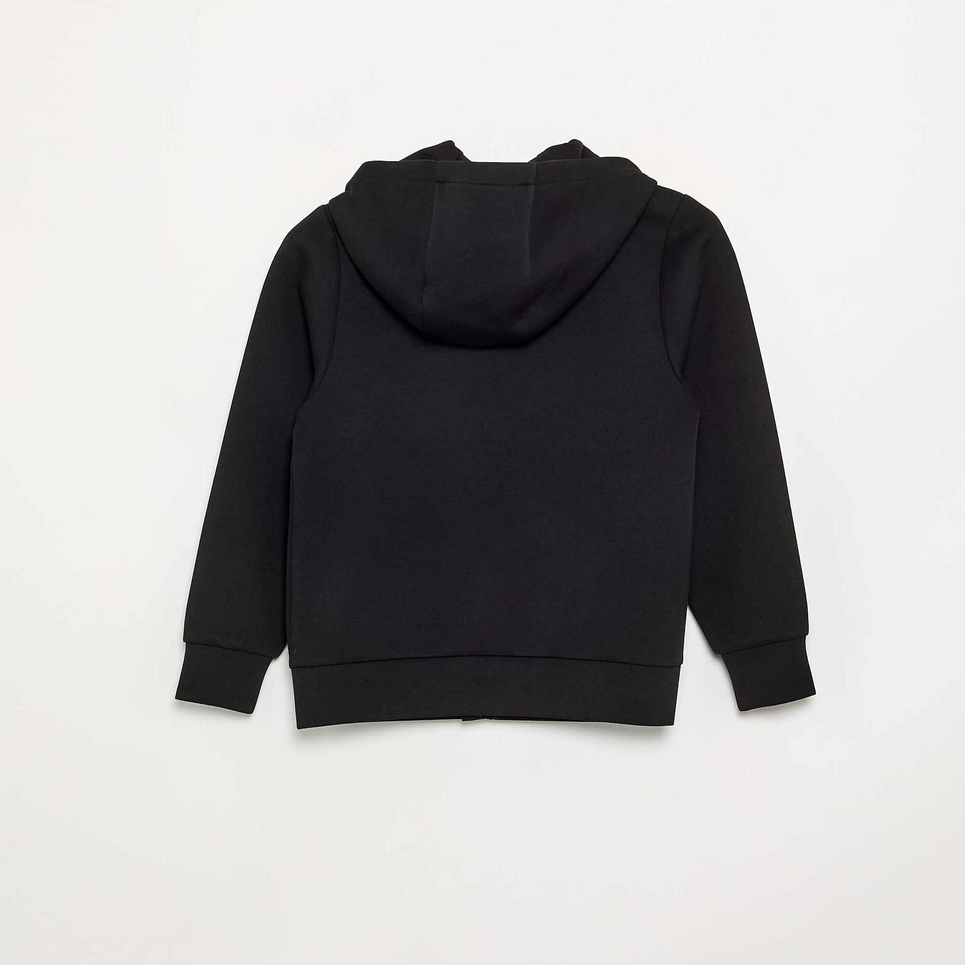 Zipped Hooded Sweatshirt with 2 Zip Pockets BLACK