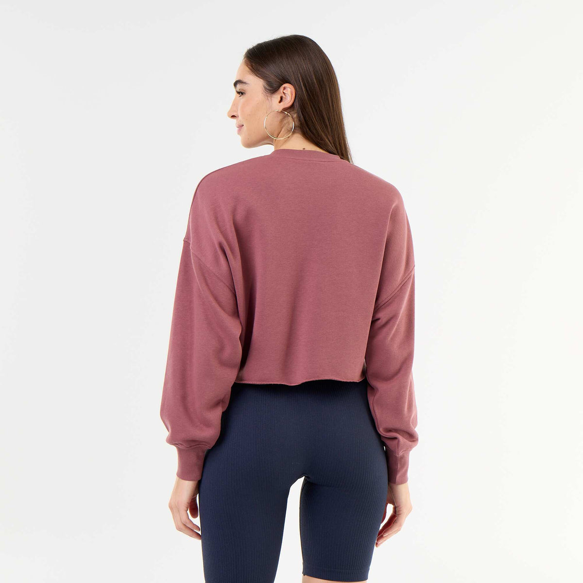 Printed thin sweatshirt with raw hem PINK