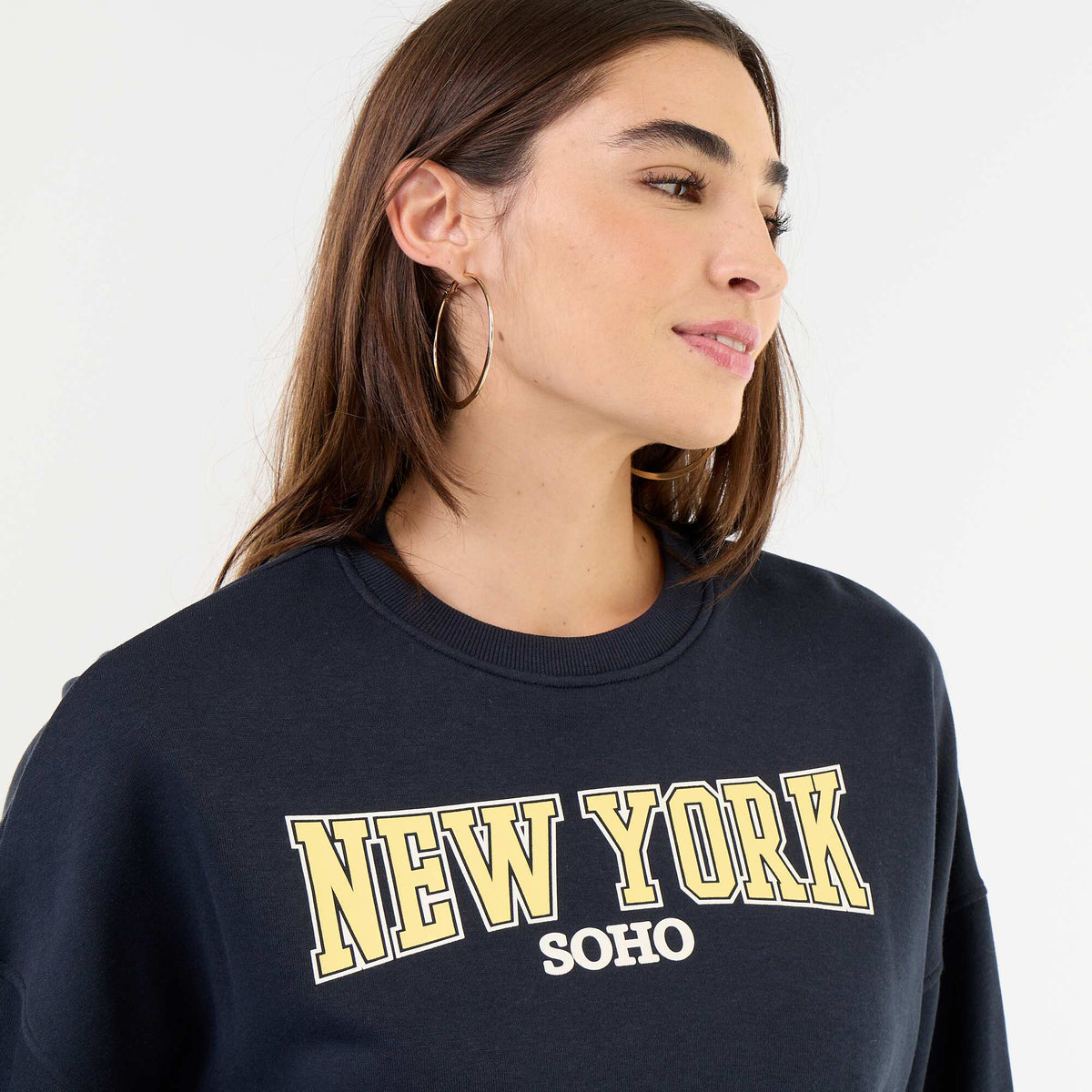 Printed thin sweatshirt with raw hem GREY