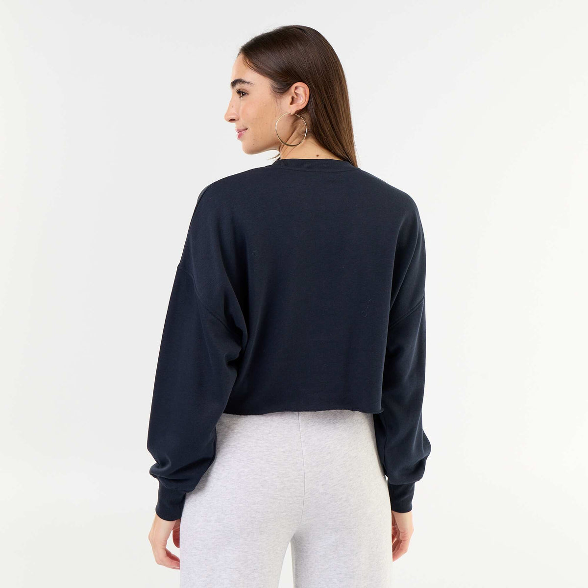 Printed thin sweatshirt with raw hem GREY