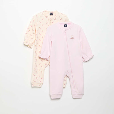 2-Pack Fleece Sleepsuits PINK