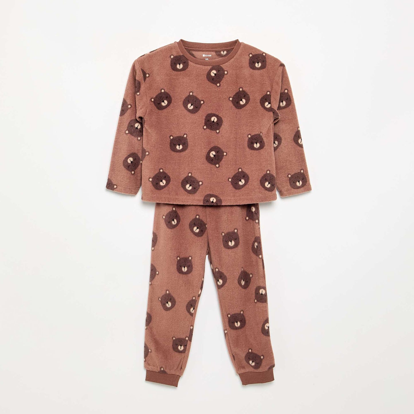 2-piece fleece pyjamas BROWN