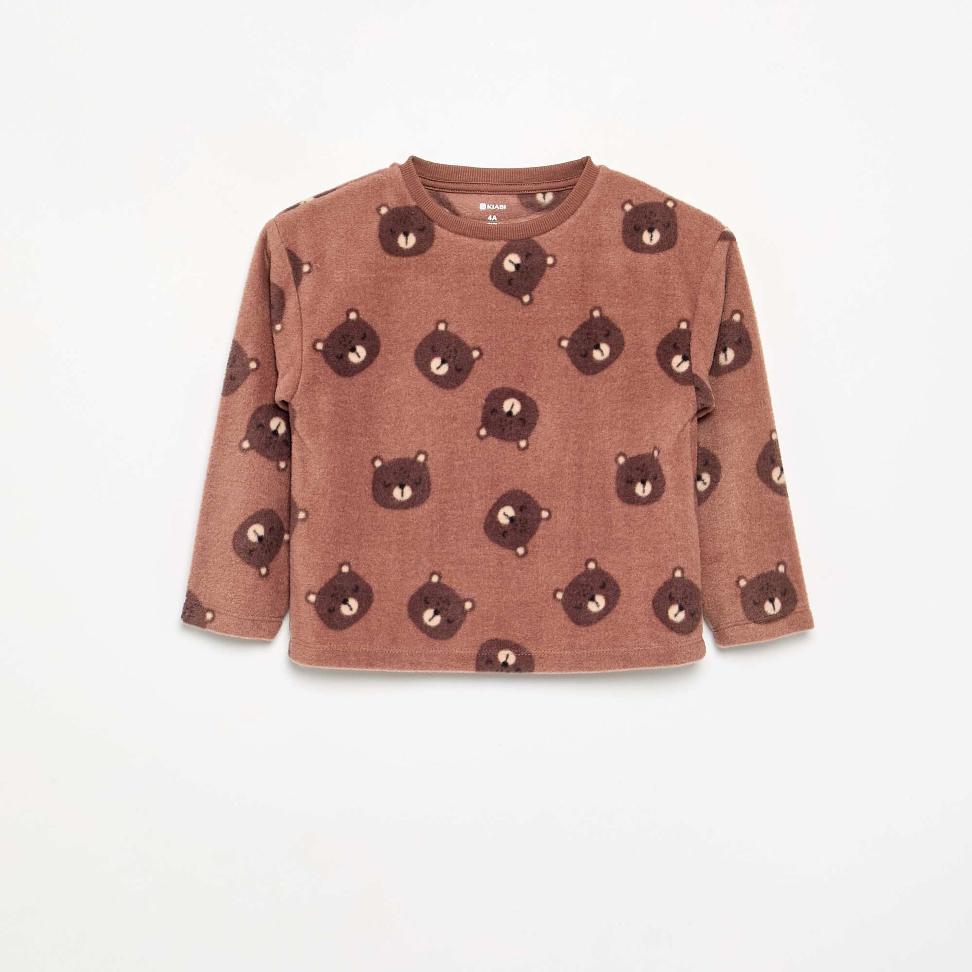 2-piece fleece pyjamas BROWN