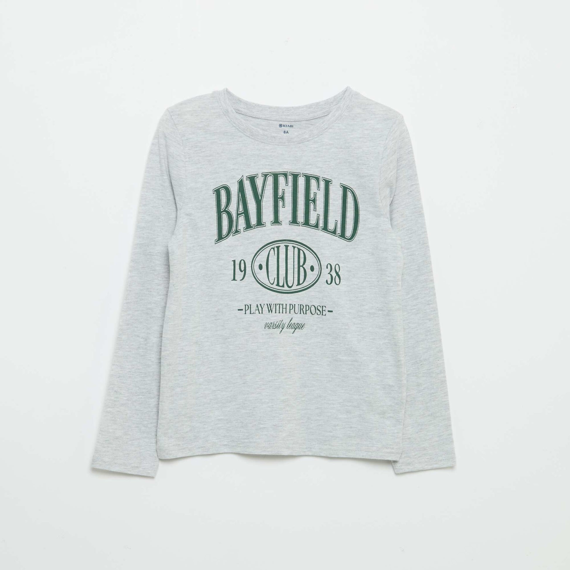Printed long-sleeved T-shirt GREY