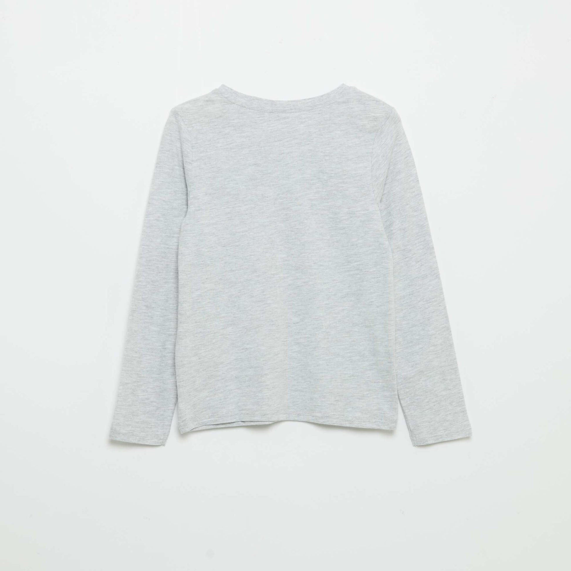 Printed long-sleeved T-shirt GREY