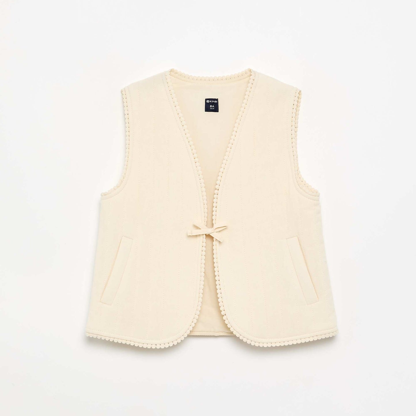 Quilted sleeveless gilet BEIGE