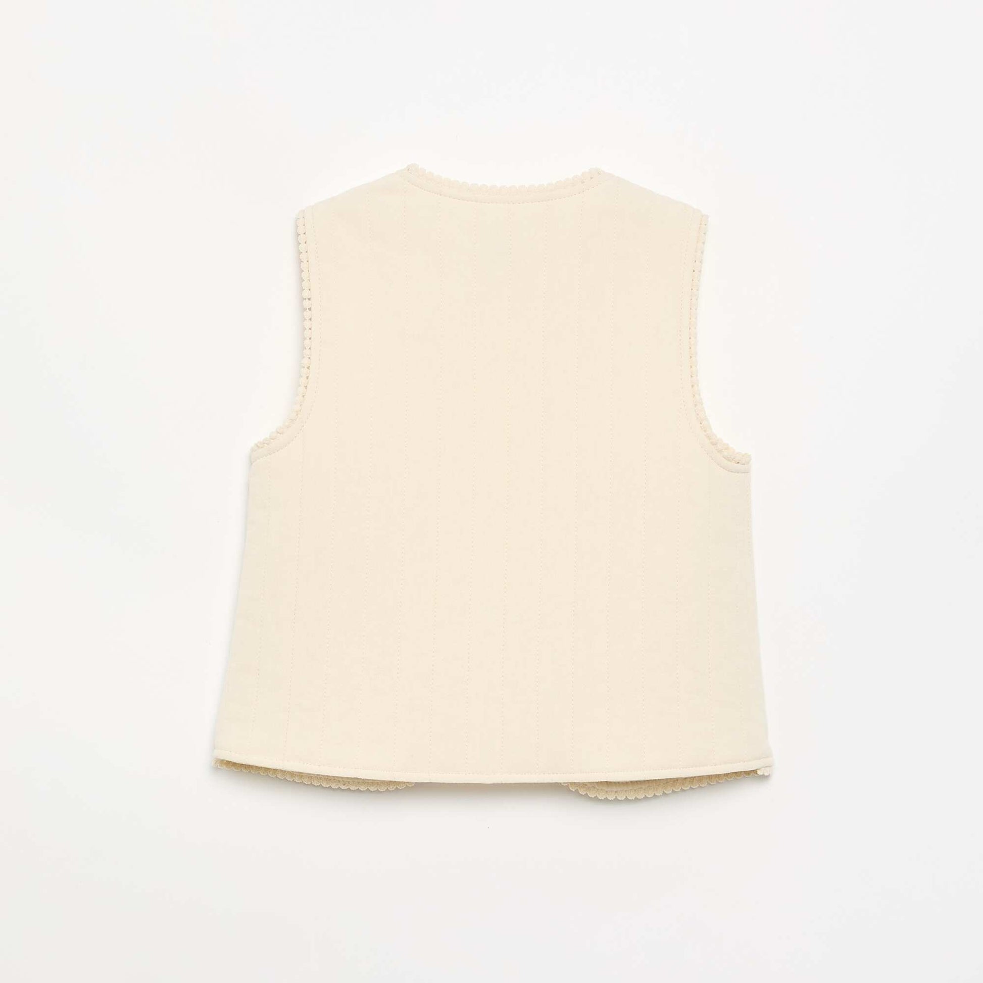 Quilted sleeveless gilet BEIGE