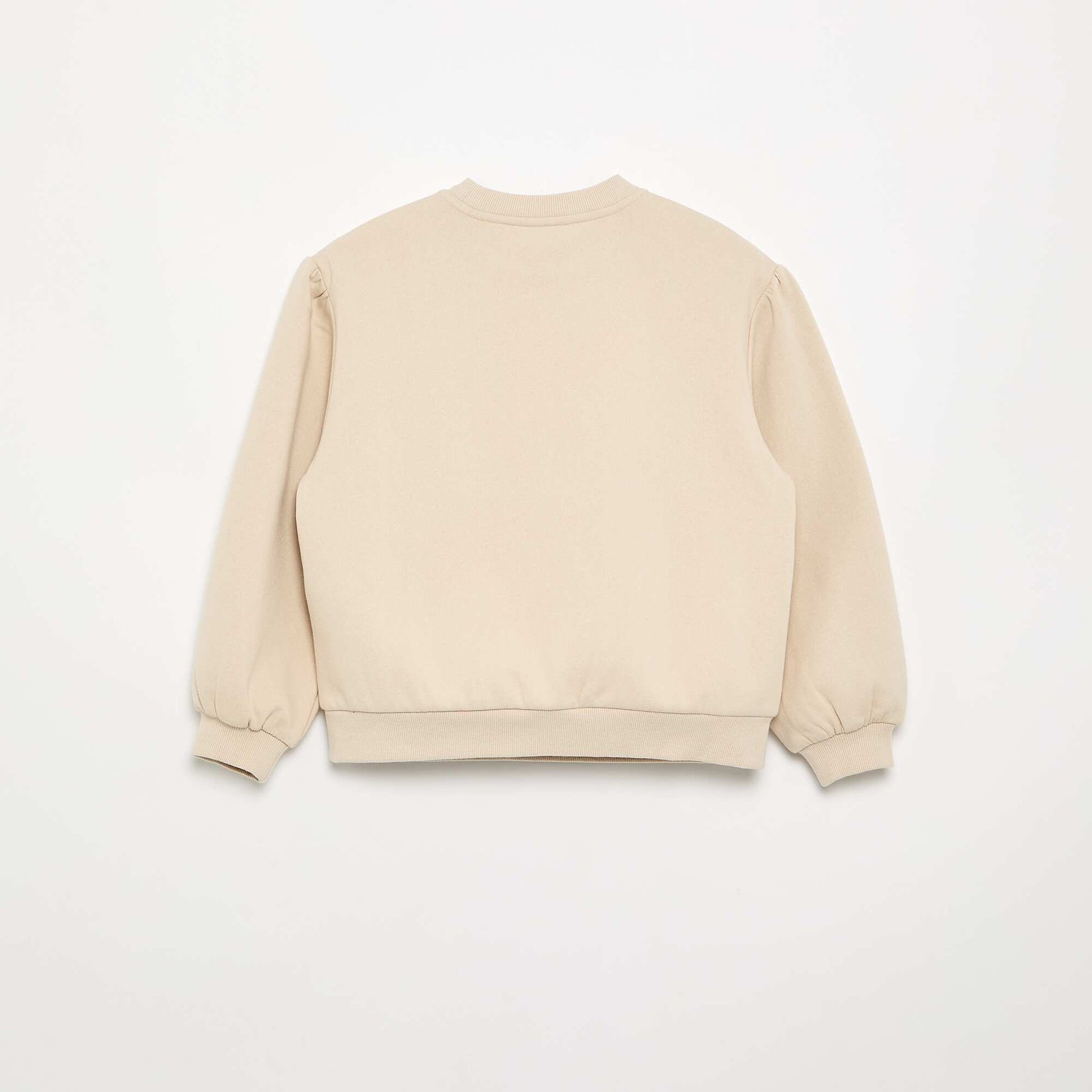 Long-sleeved sweatshirt with bow BEIGE