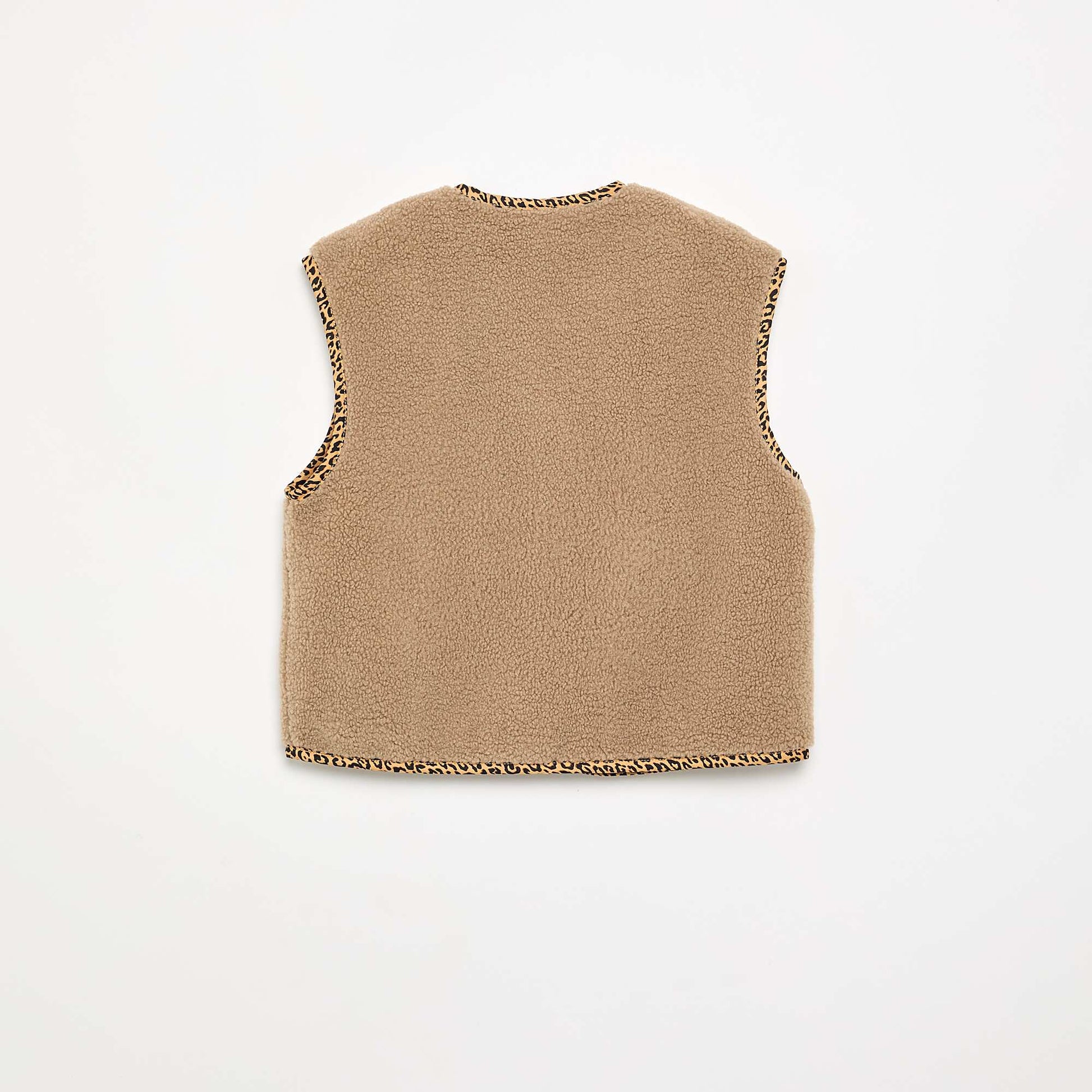 Fluffy Sleeveless Vest BEIGE