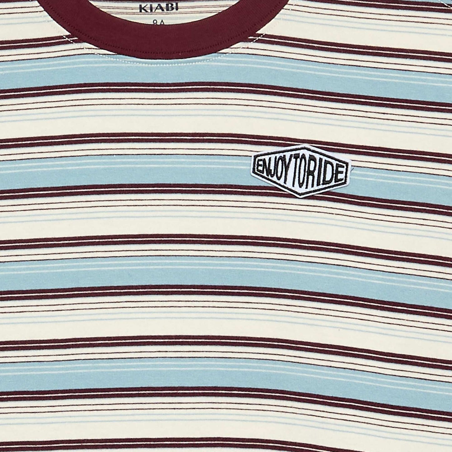Long-sleeved patterned and slogan T-shirt BLUE