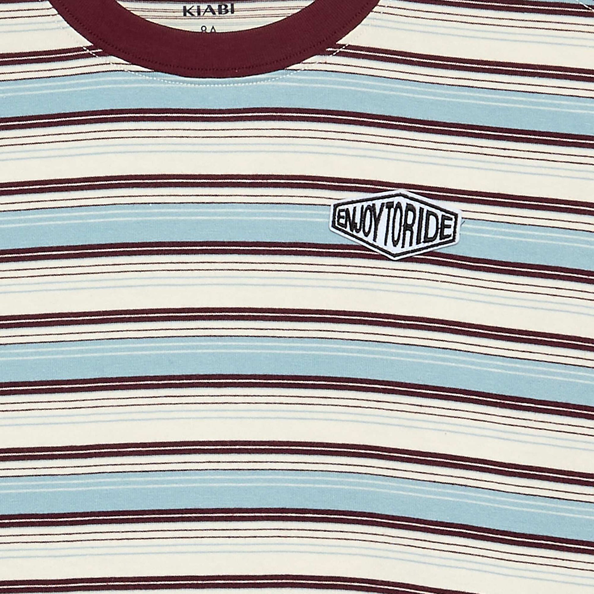 Long-sleeved patterned and slogan T-shirt BLUE