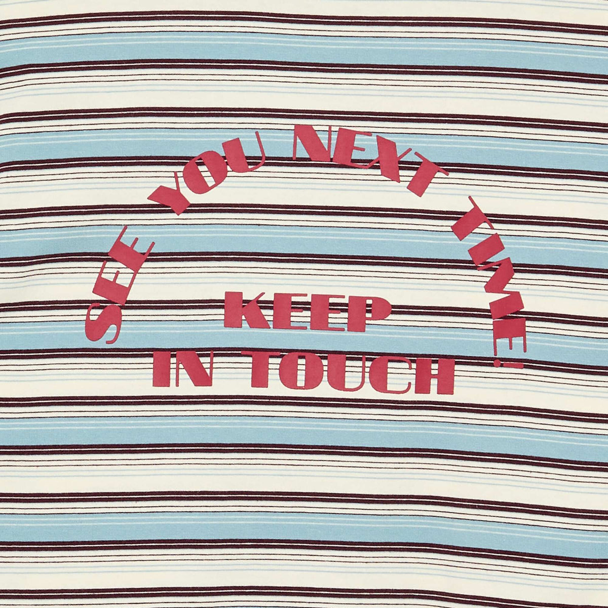 Long-sleeved patterned and slogan T-shirt BLUE