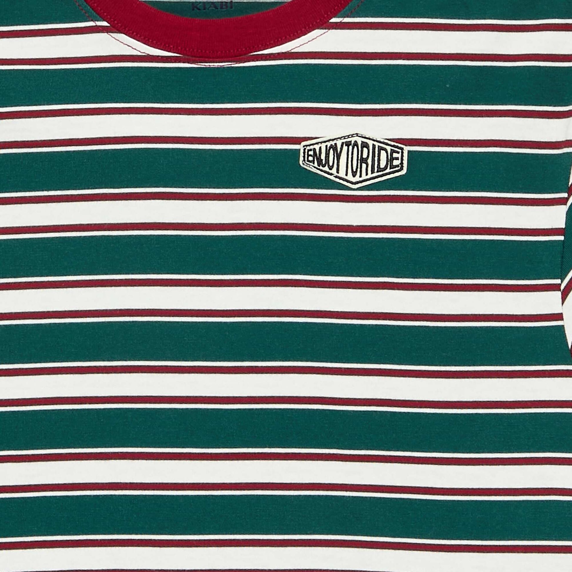 Long-sleeved patterned and slogan T-shirt GREEN