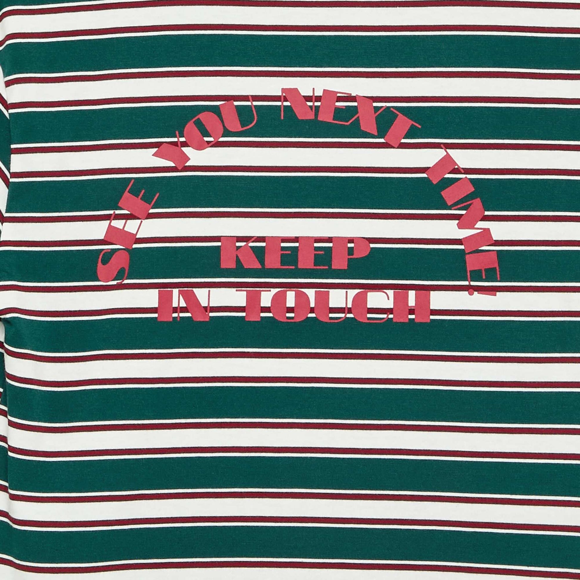 Long-sleeved patterned and slogan T-shirt GREEN