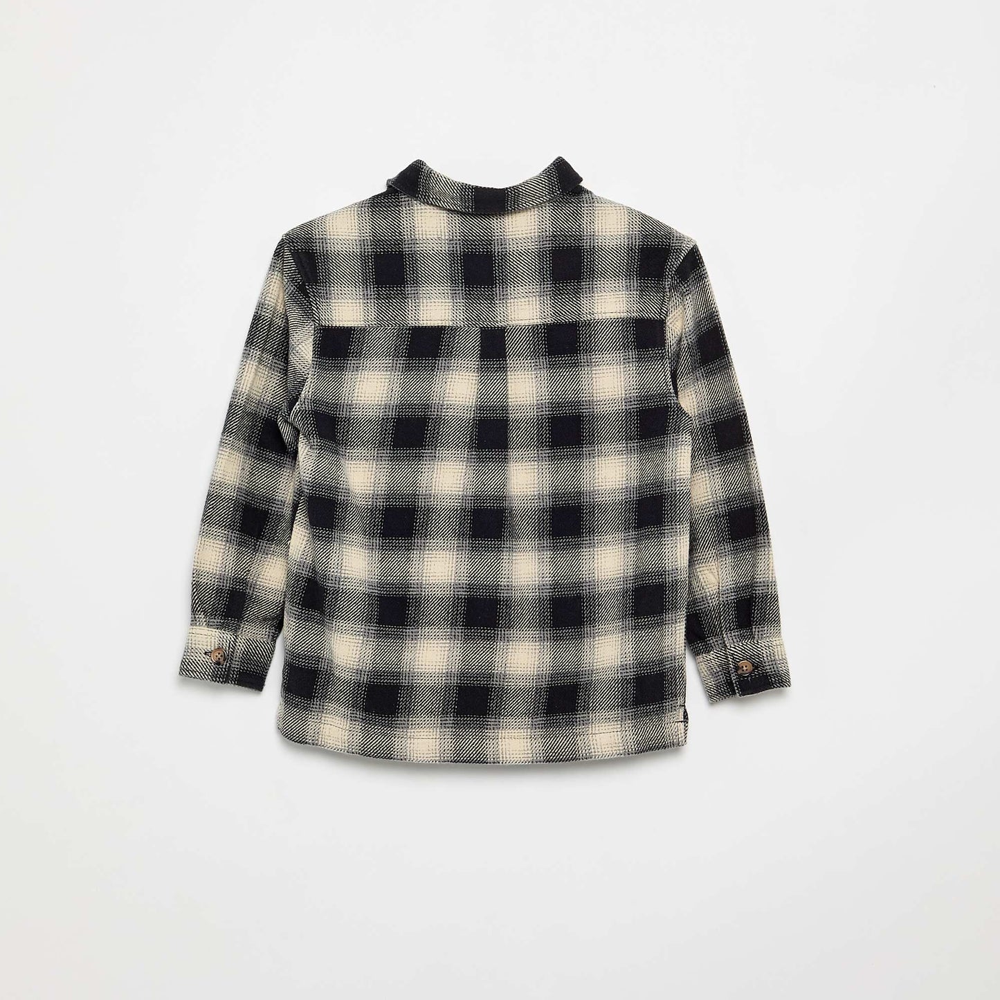 Plaid Flannel Hooded Shirt WHITE