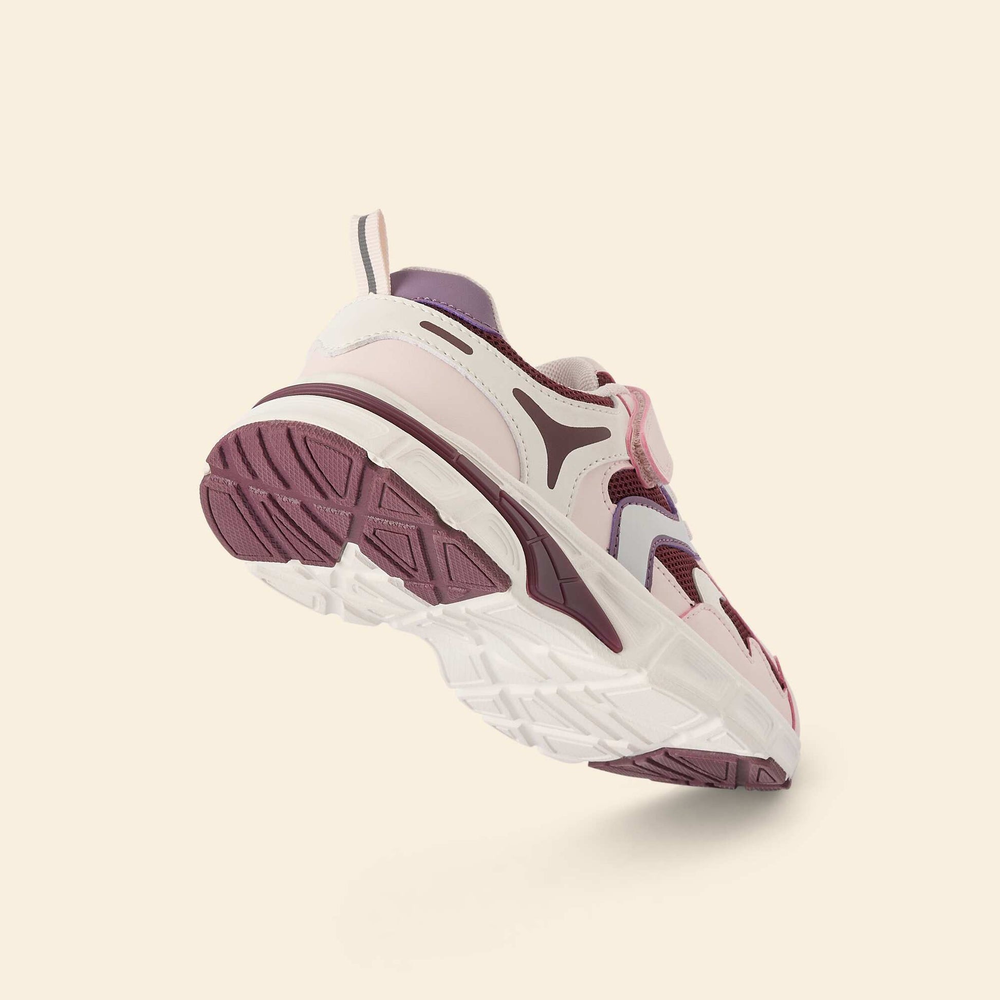 Multicolored Sports Sneakers with Hook-and-Loop Strap PINK