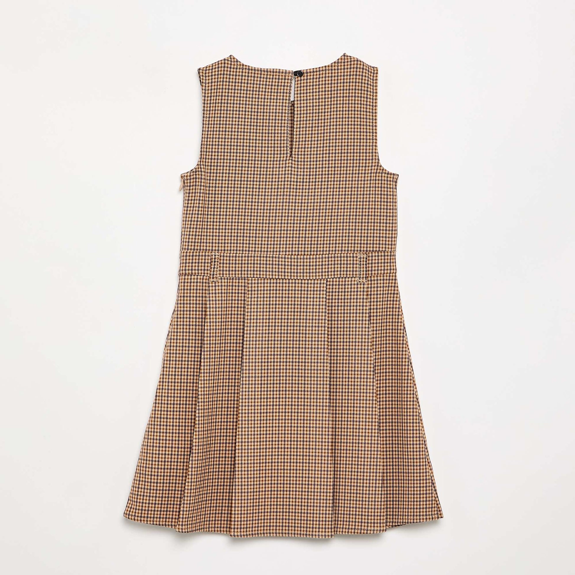Sleeveless Plaid Dress BROWN