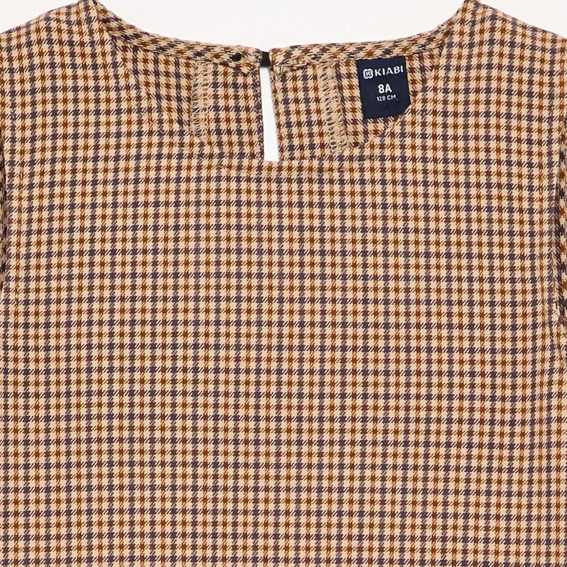 Sleeveless Plaid Dress BROWN