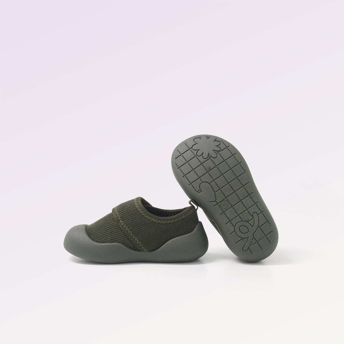 Soft low-top slippers - Motor skills 3: 'First steps' - Kitchoun KHAKI