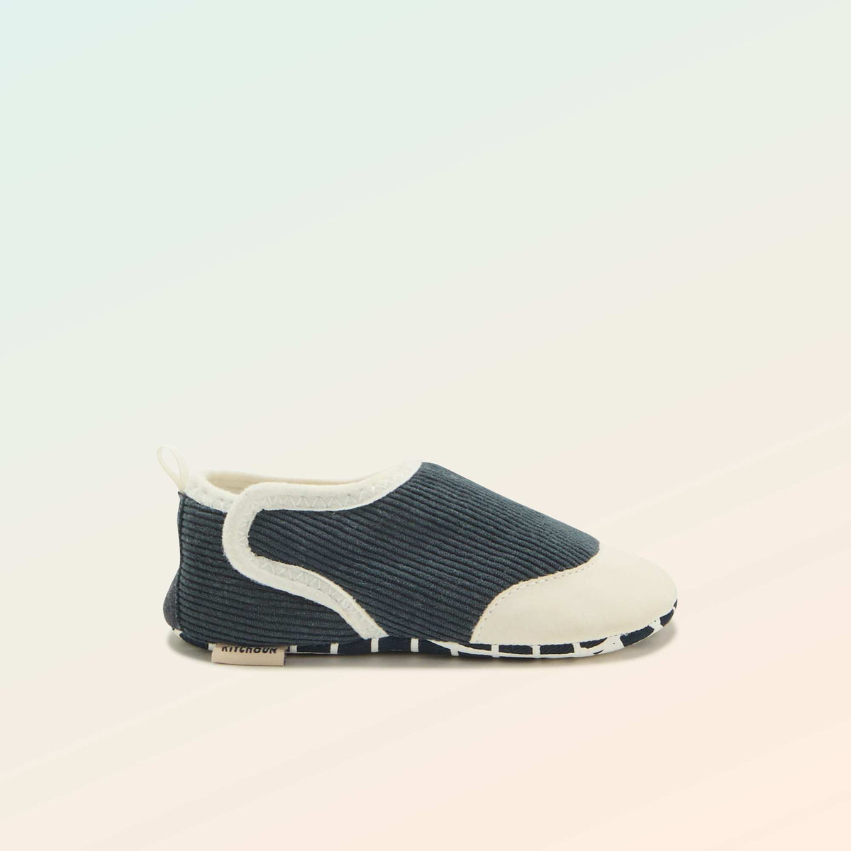 Ribbed Hook-and-Loop Baby Booties - 'Kitchoun' BLUE