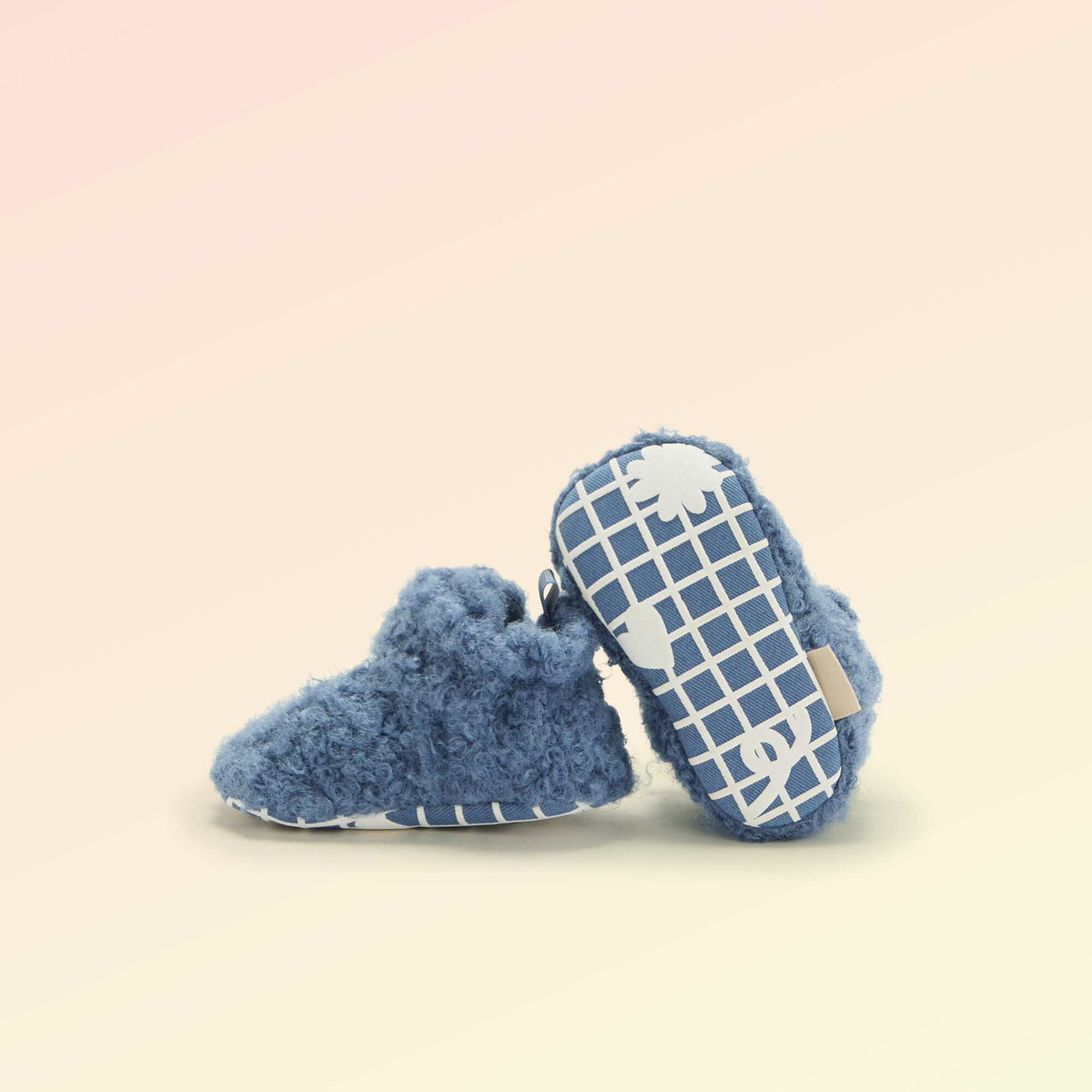 High-top sheepskin-effect slippers - 'Kitchoun' BLUE