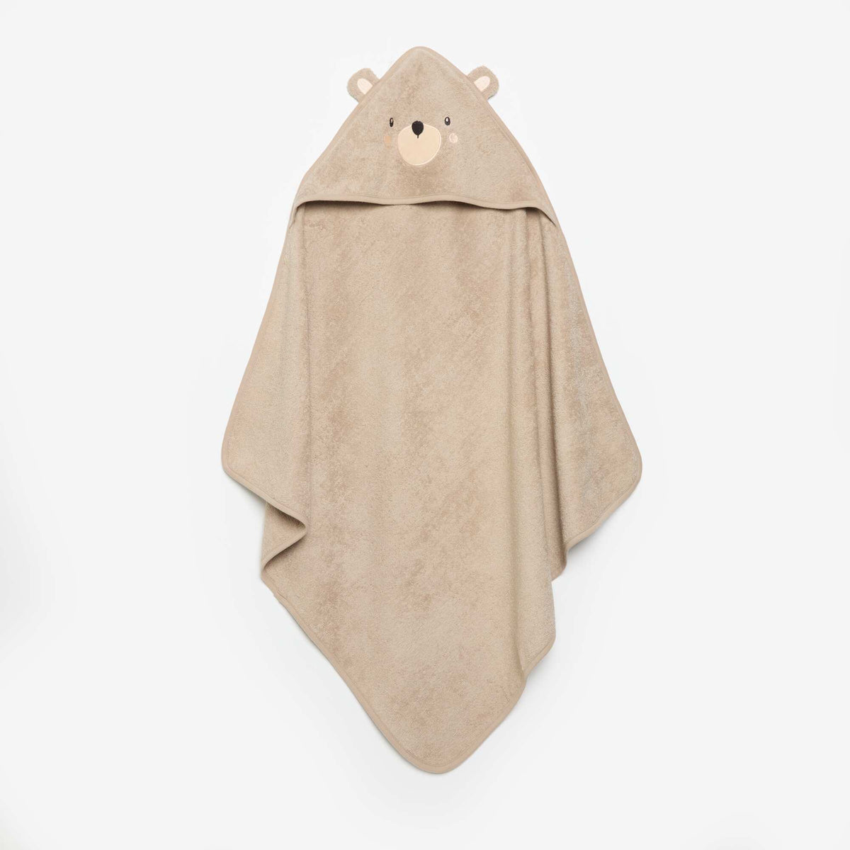 Hooded bath cape with animal ears BEIGE