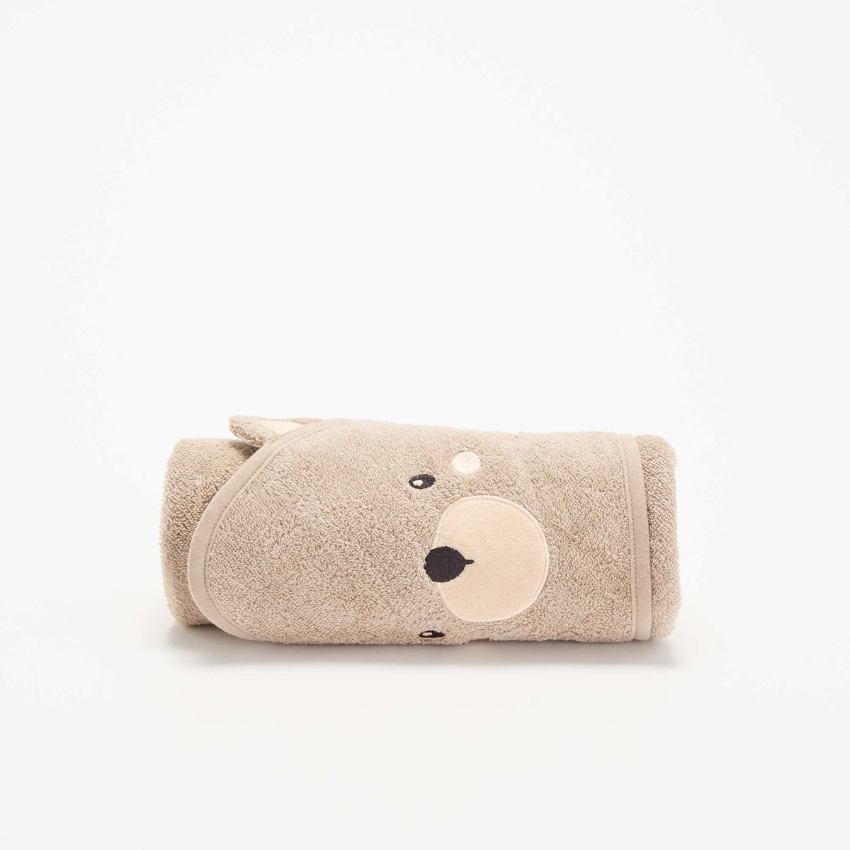 Hooded bath cape with animal ears BEIGE