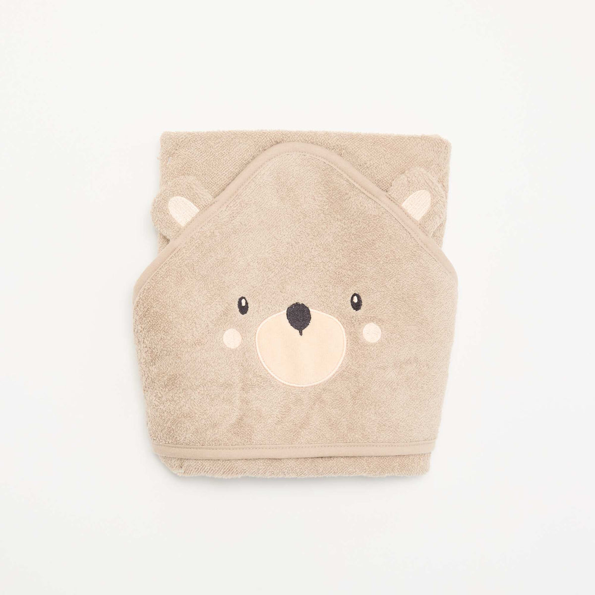 Hooded bath cape with animal ears BEIGE