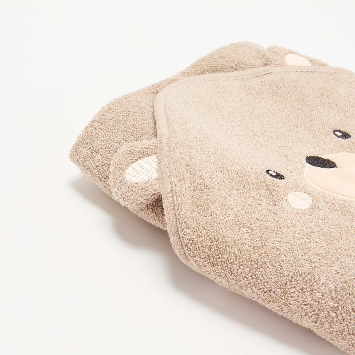 Hooded bath cape with animal ears BEIGE