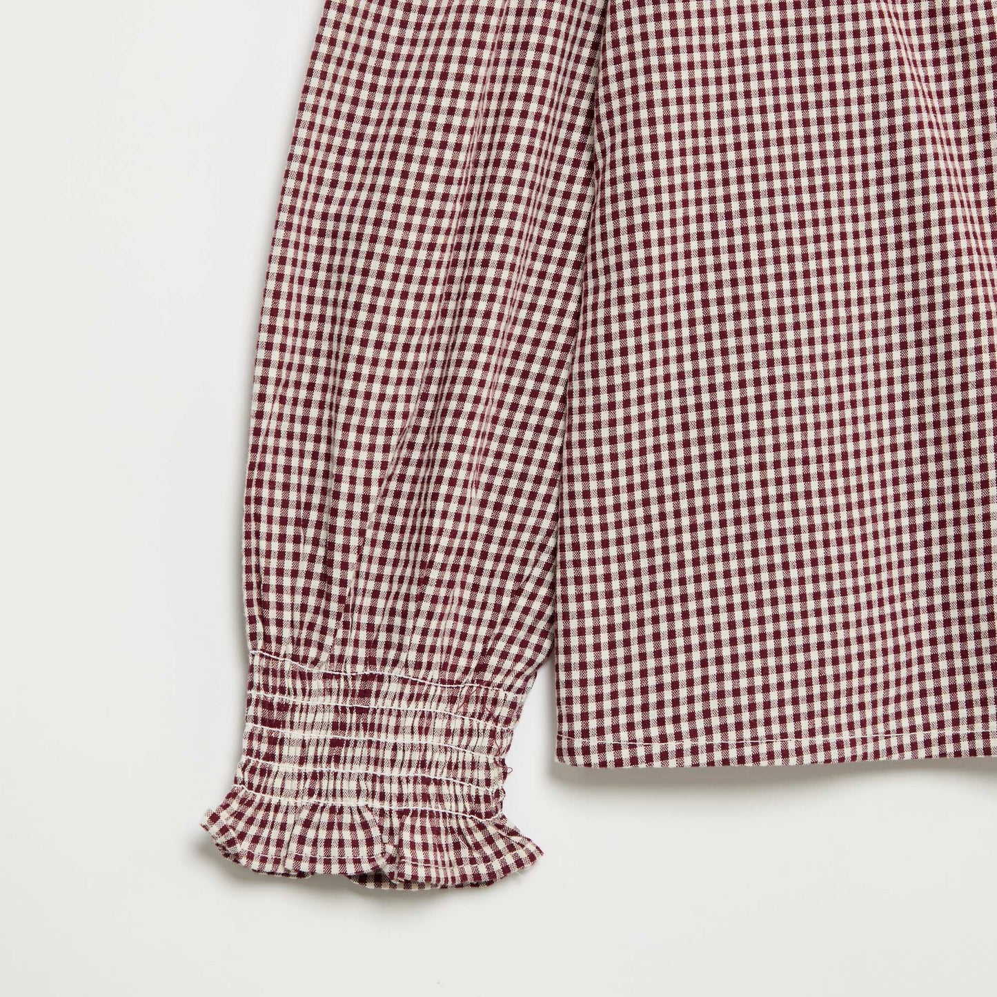 Gingham blouse with ruffles RED