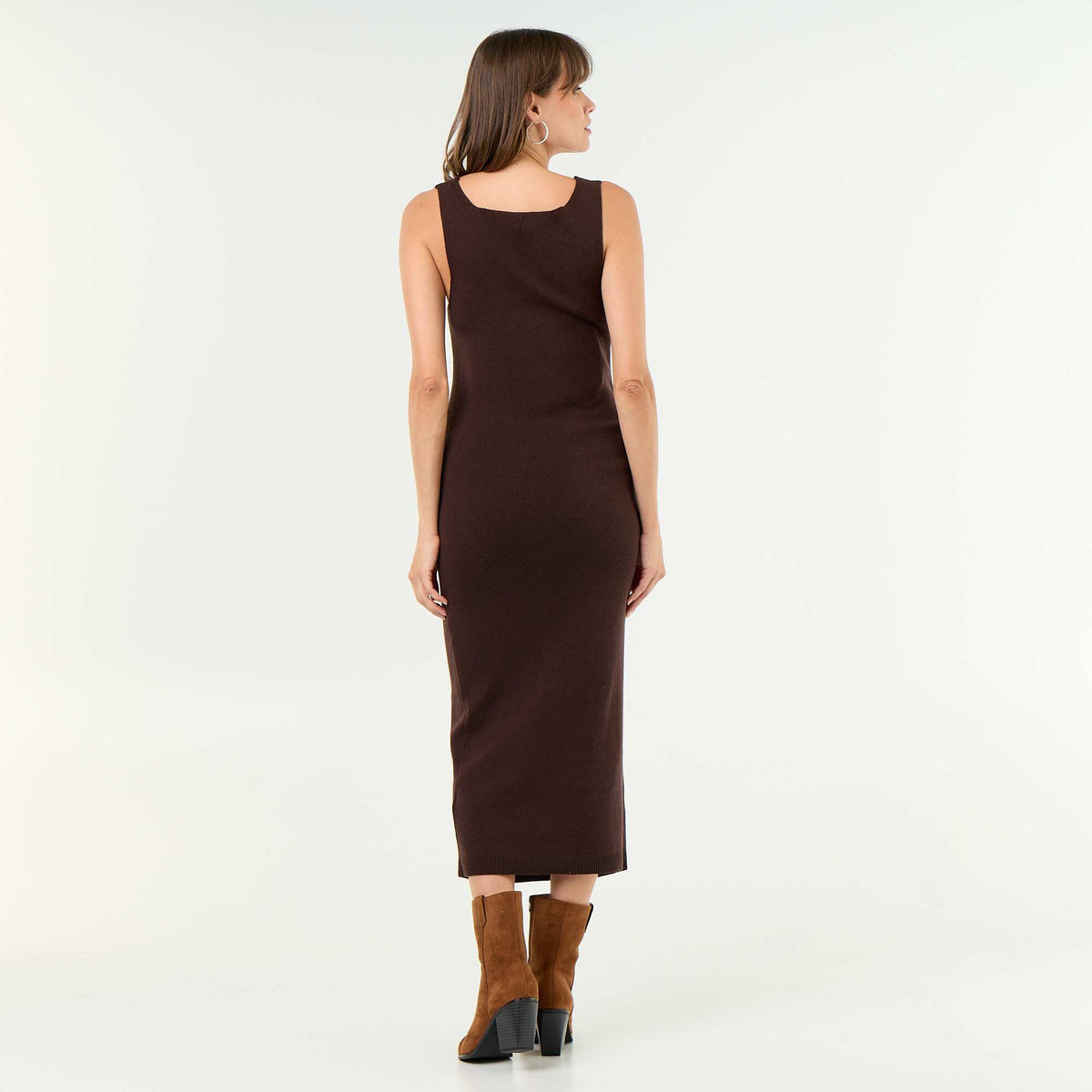 2-in-1 Maternity Sweater Dress BROWN