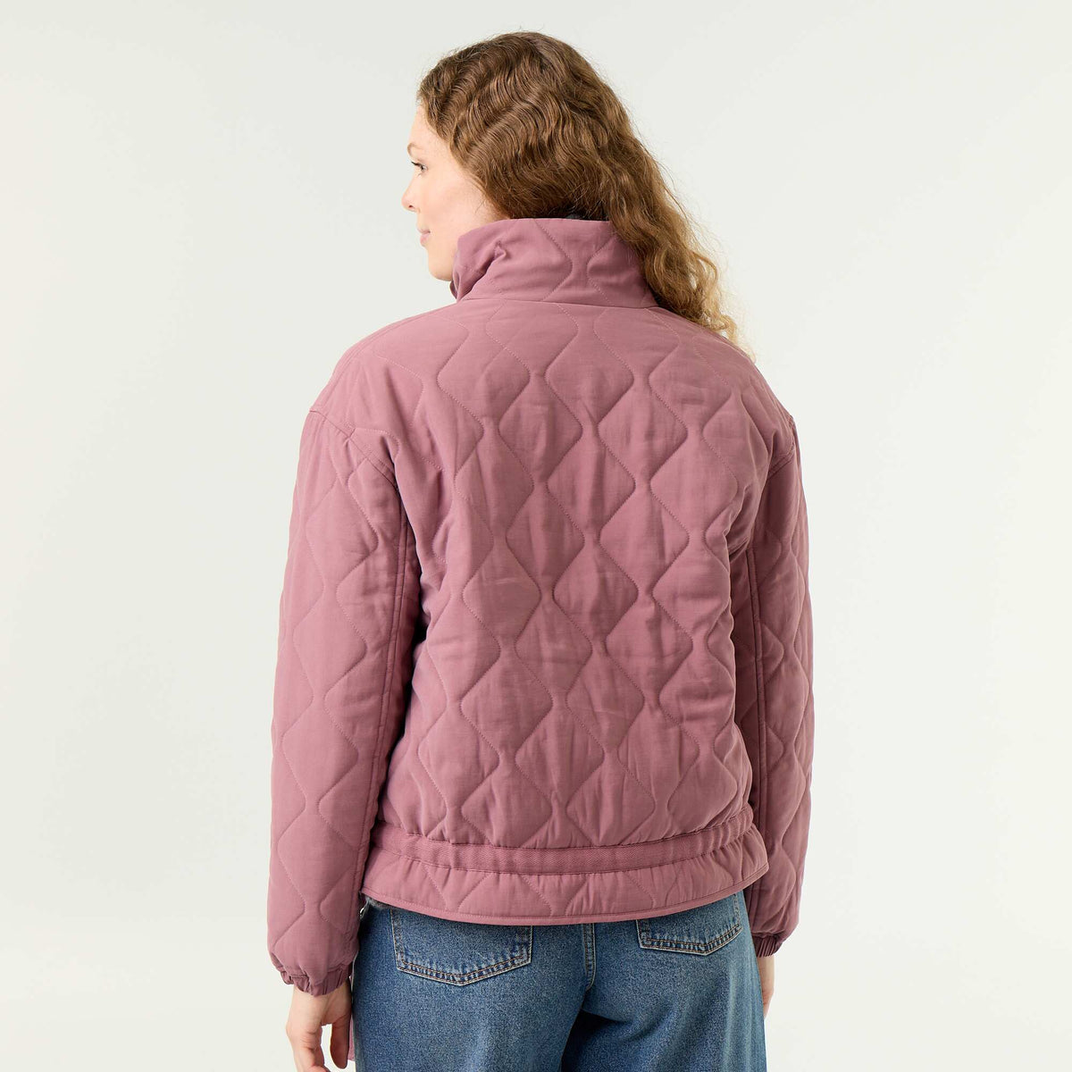 Quilted jacket with adjustable waist PINK