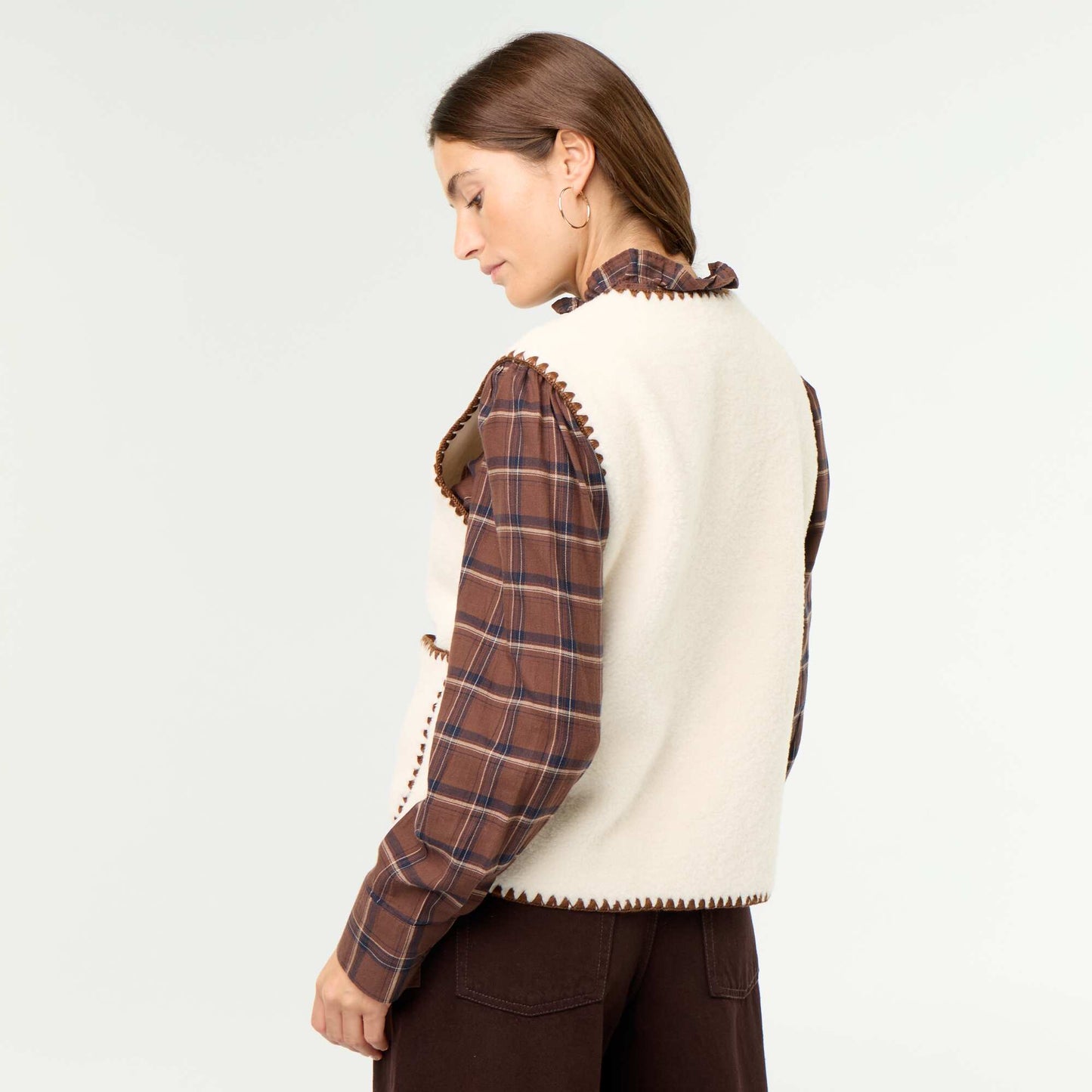 Sleeveless Faux Shearling Vest BEIGE