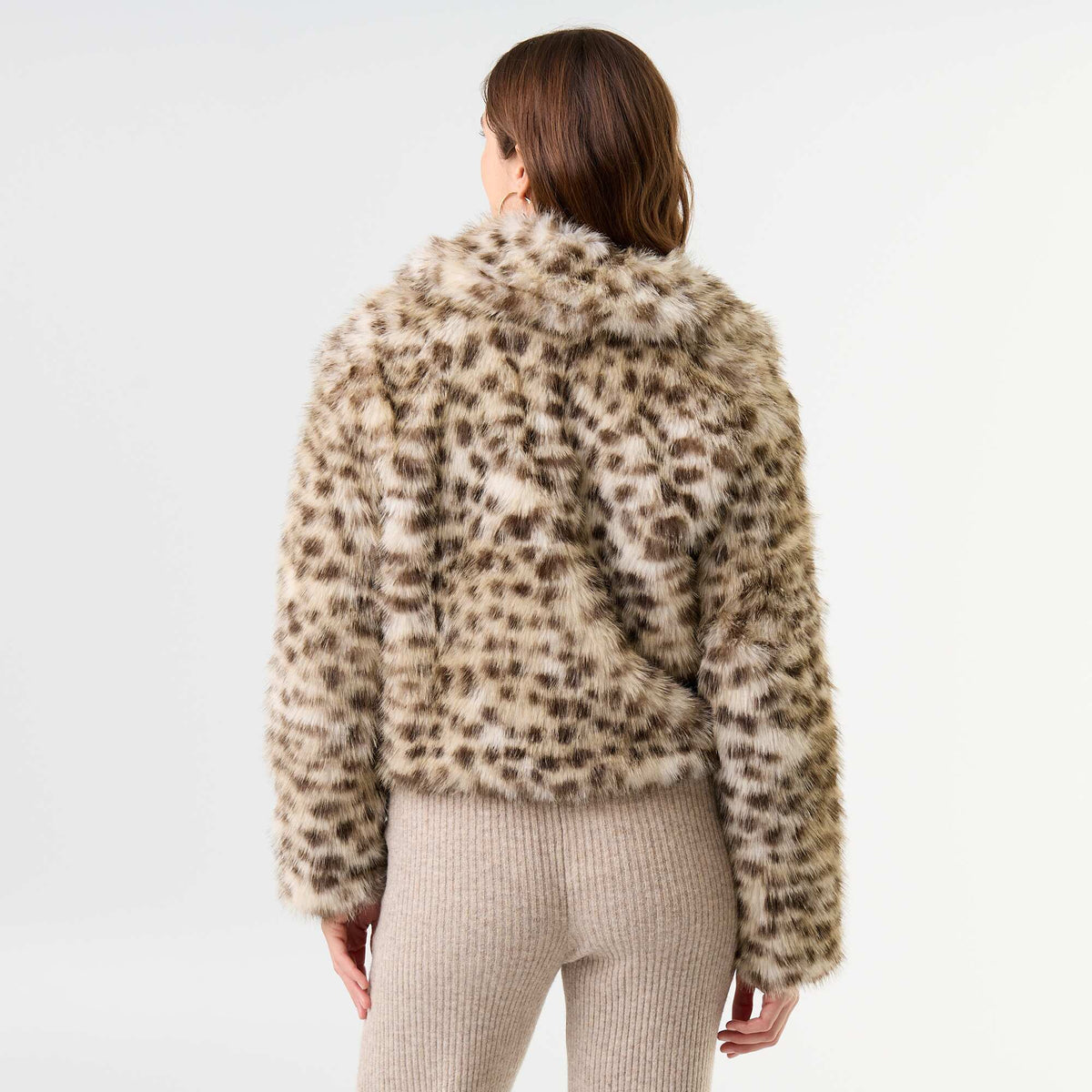 Faux Fur Jacket BROWN