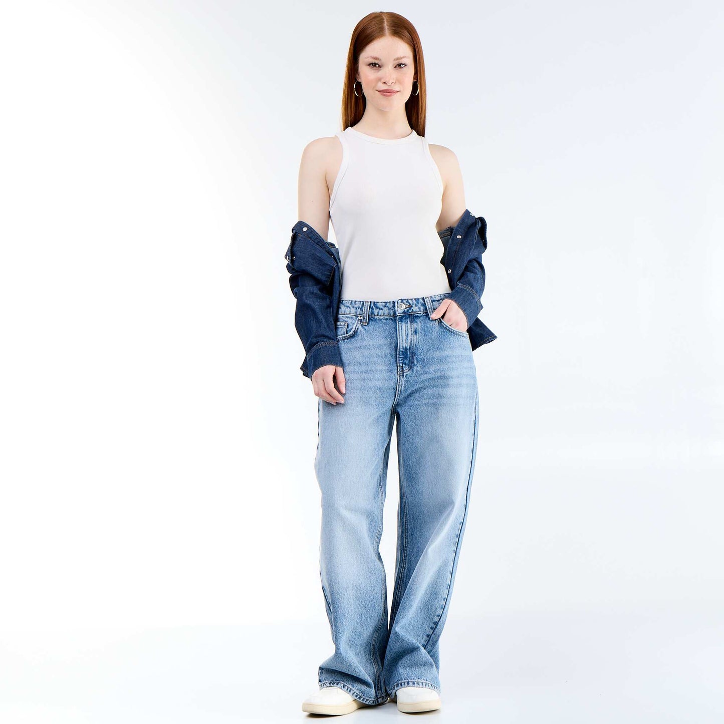 Baggy Fit Denim Trousers BLUE