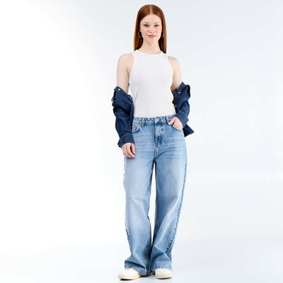 Baggy Fit Denim Trousers BLUE