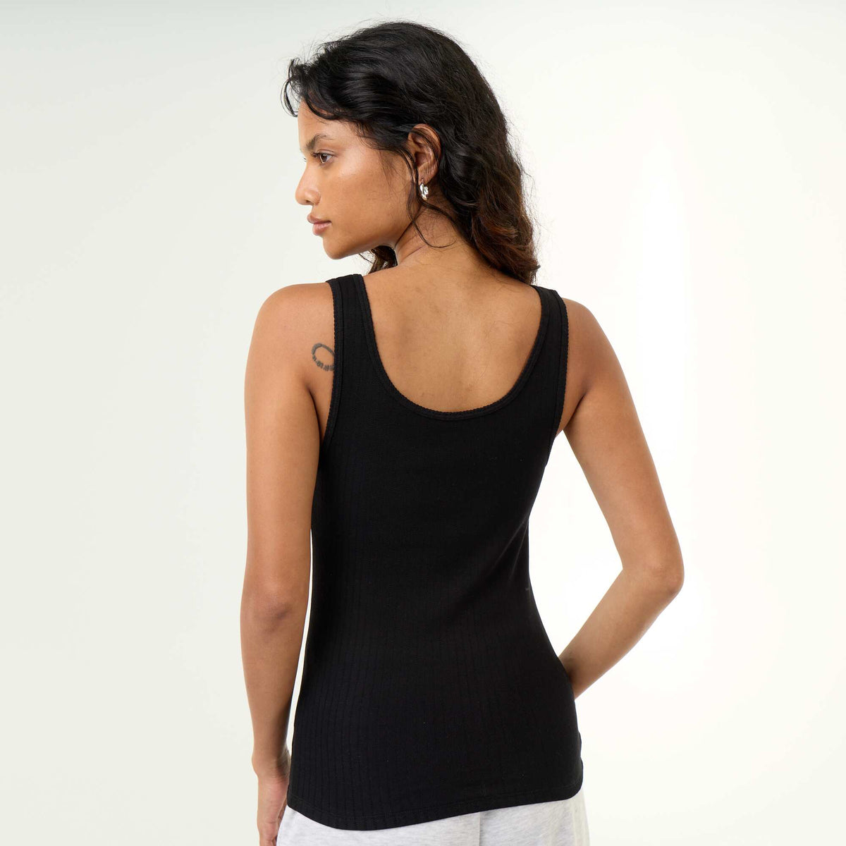 Pointelle Tank Top BLACK