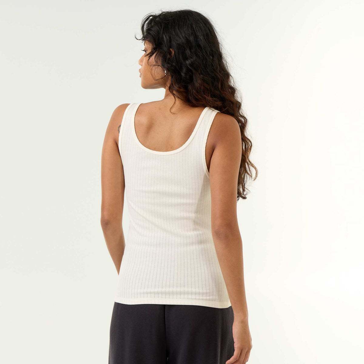 Pointelle Tank Top BEIGE