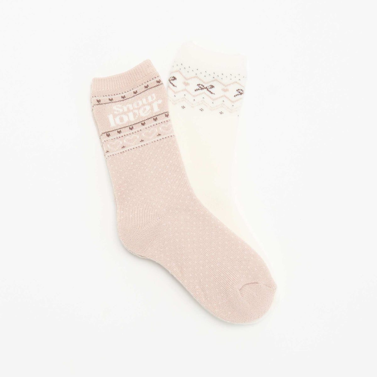 2-pack of lined socks WHITE