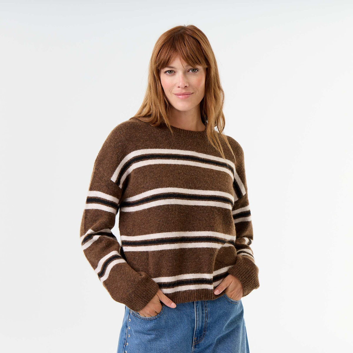 Chunky knit sweater BROWN