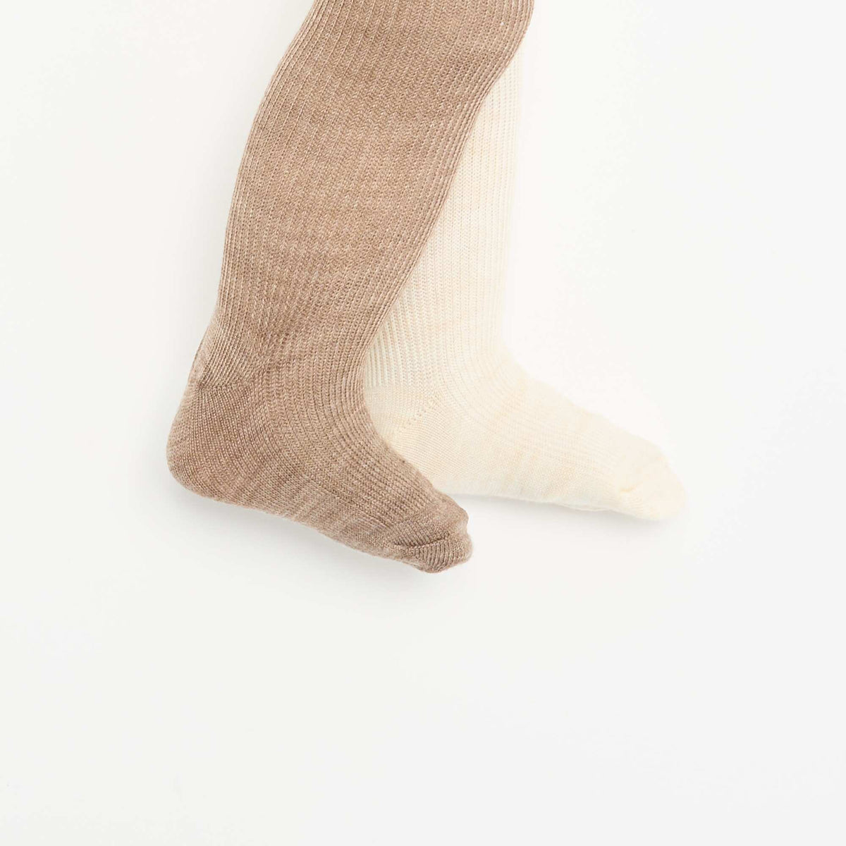 Pack of 2 pairs of plain tights BEIGE
