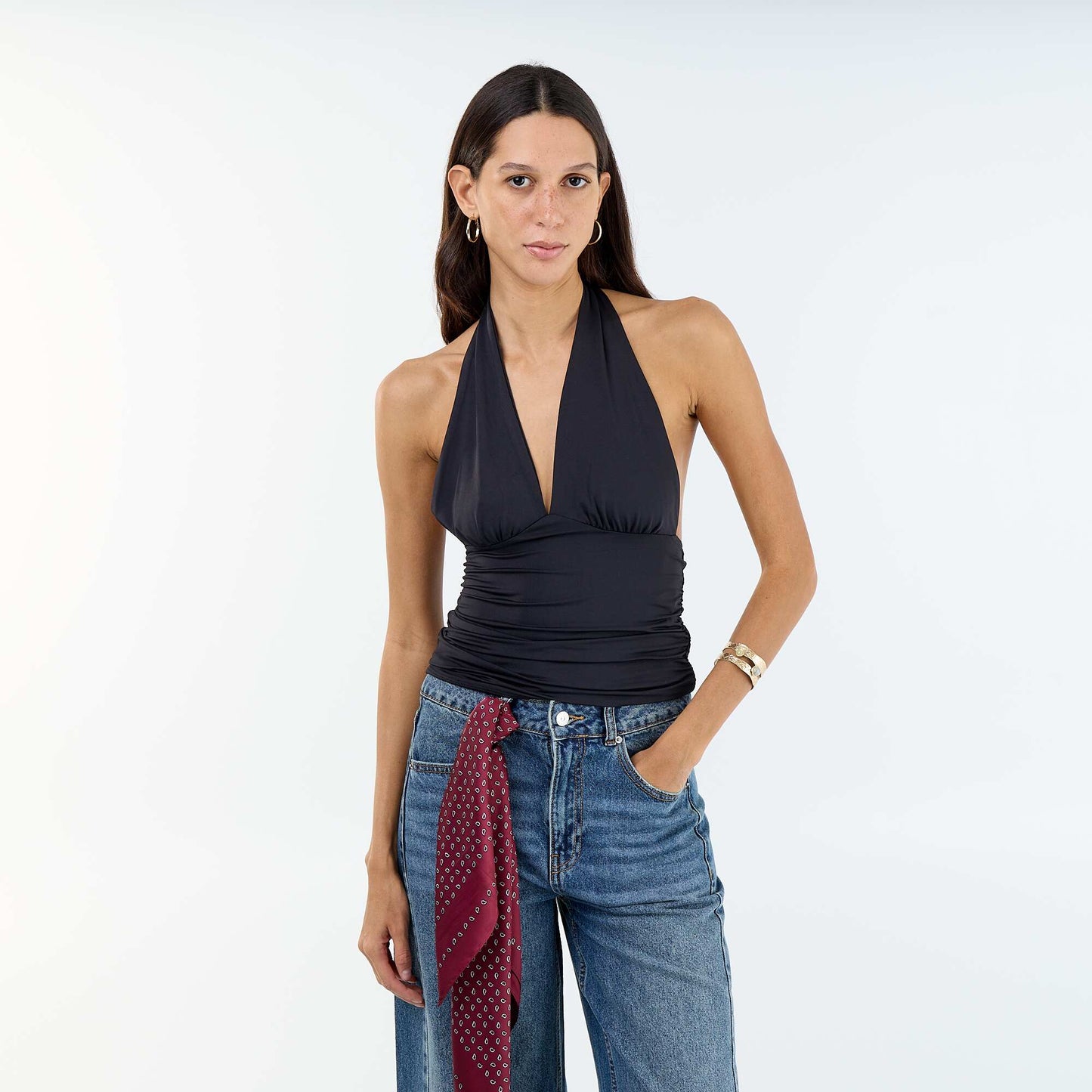 Stretch Halterneck Top BLACK