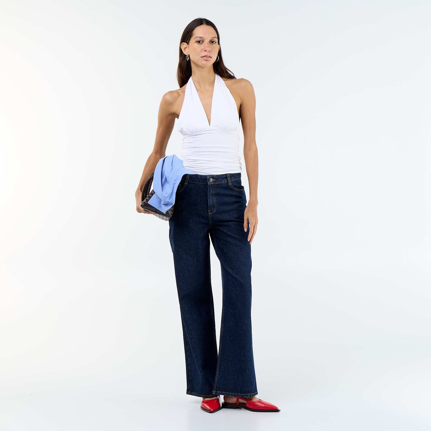 Stretch Halterneck Top WHITE