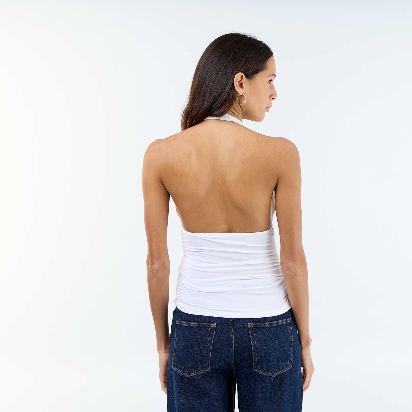 Stretch Halterneck Top WHITE