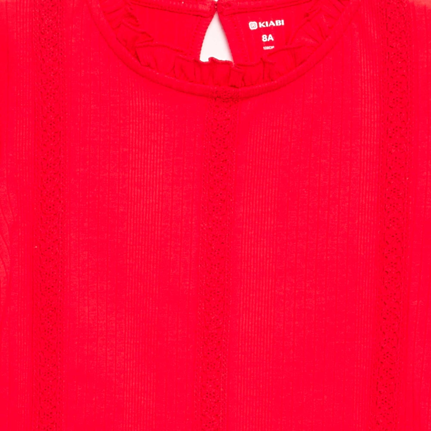 Long-sleeved blouse with ruffled collar RED