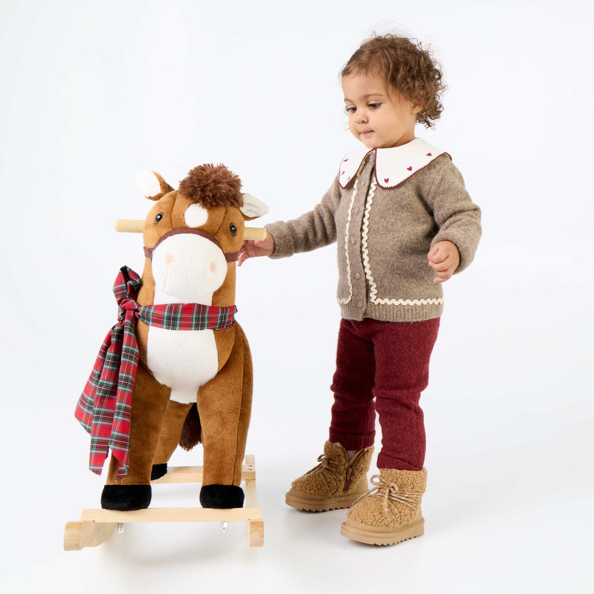 Cardigan with Contrast Trim BROWN