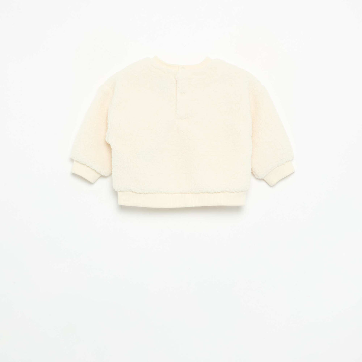 Sherpa-effect sweatshirt with embroidery WHITE