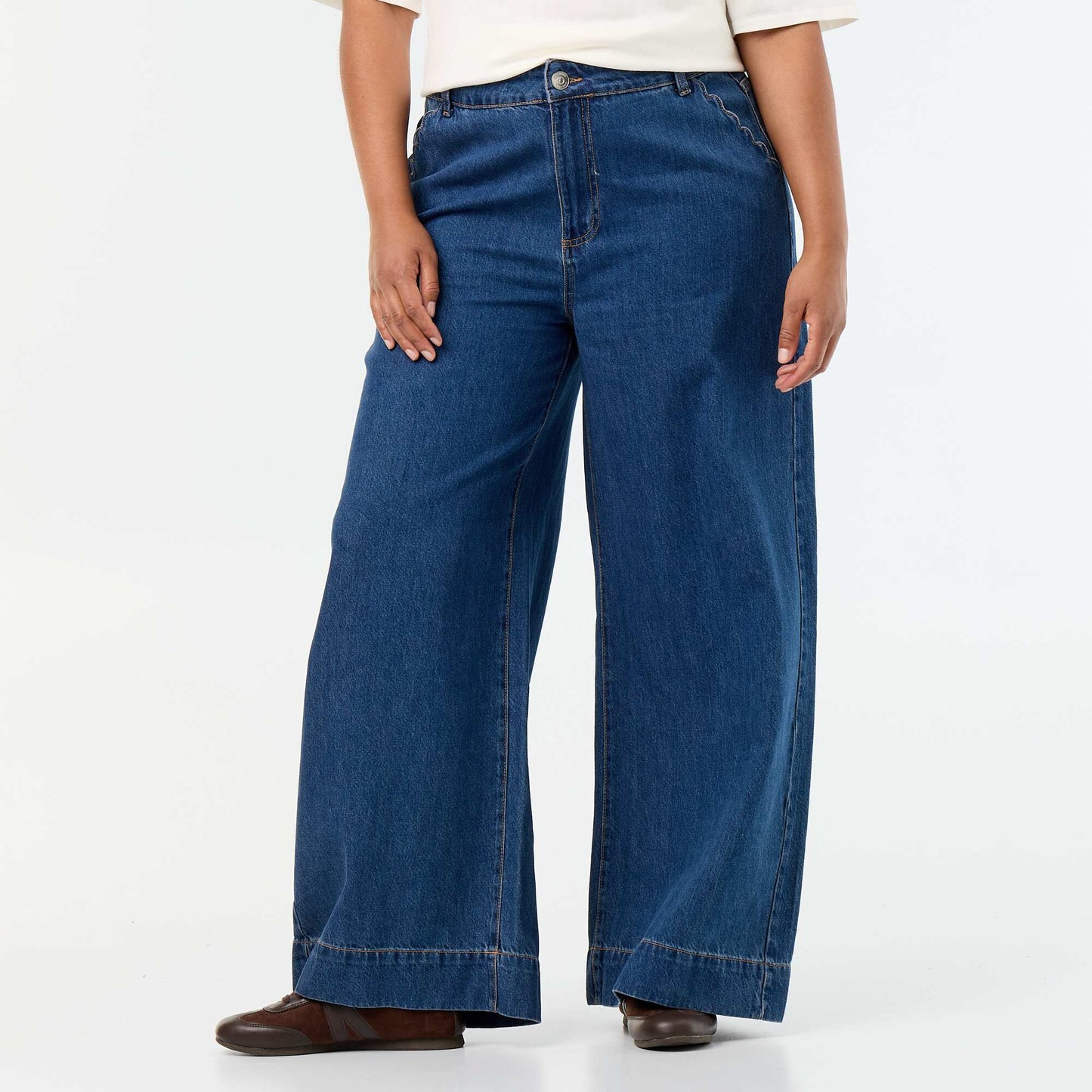 Denim wide leg jeans BLUE